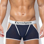 2 Pack Men's Low-Rise Side Vent & Cut-Out Design Breathable Mesh Trunks