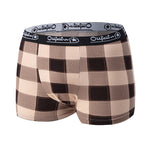 4 Pack Men's Trendy Plaid Design Daily Stretch Soft Trunks