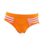 3 Pack Men's Mid-Rise Cotton Striped Briefs