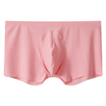 3 Pack Men's Ice Silk Mesh Large Pouch Solid Color Sexy Trunks