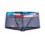4-pack Men's Low-rise See-through Micro-mesh Pouch Shiny U-convex Wide-edge Boxer Briefs
