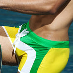 Men's Trendy Color-Block Beach Swim Shorts & Trunks