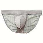 3 Pack Men's Threaded Fabric Briefs with U Convex Pouch
