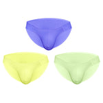 2 Pack Men's Solid Color Ribbed Cotton Sports Butt-Lifting Bikini