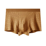 4 Pack Men's Antibacterial Cotton Jacquard Breathable Solid Color Trunks