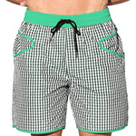 Men's Lightweight Moisture-Wicking Checkered Board Shorts