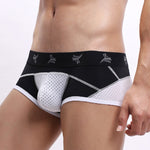 3 Pack Men's Nylon Mesh Breathable U-Pouch Trunks