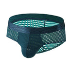 4 Pack Men's Breathable Mesh Solid Sheer & Sexy Wide Waistband Briefs
