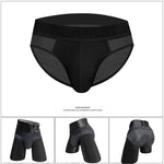 2-pack Men's Sexy Semi-transparent Ribbed Briefs