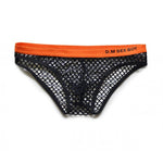 3 Pack Men's Low-Waist Sexy Big Mesh Breathable Transparent Sports Briefs