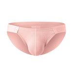 2 Pack Men's Solid Color Low Rise Sweat-Absorbent Large U-Shaped Small Pocket Briefs