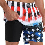 Men's Quick-Dry Digital Print Double-Layer Board Shorts