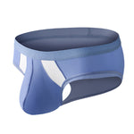 3 Pack Men's Low-Rise Ice Silk High-Stretch U-Convex Large Pouch Briefs