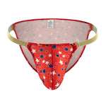 4 Pack Men's Star Print Low-Rise with Sexy U-Pouch Bikini