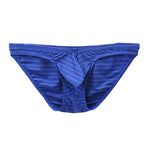 4 Pack Men's U-Pouch Striped Low-Rise Breathable & Sexy Briefs