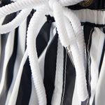 Men's Stripe Drawstring Swim Board Shorts