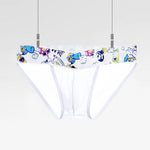 2 Pack Men's High-Cut Cartoon Waistband Breathable Semi-Transparent Bikini
