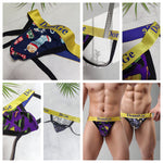 2 Pack Men's Fun Print Breathable Low-Rise Jockstrap