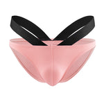 3-pack Men's Double-layer Pouch V-neck Double-waist Bikini