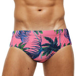 Men's Quick-Dry Printed UV Protection No-Slip Elastic Swim Briefs