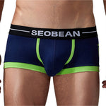 2 Pack Men's Stretch Cotton Breathable Colourway Contrast Trunks