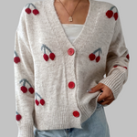 RASHA™ - Chic Button Front Long Sleeve Cardigan