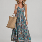 Marisela | Sleeveless Paisley Print Midi Dress