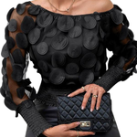 GWYN™ – Sheer Bishop Sleeve Blouse with Soft Shirred Detail