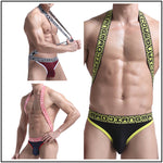 Men's Sexy Mesh U-convex Large Pouch Breathable Vest One-piece Suspender T-back