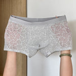 3 Pack Men's Ice Silk Breathable Lightweight 10A Antibacterial Lace Trunks
