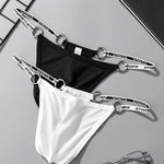 2 Pack Men's Suspenders Design U-Pouch & Low-Rise Thongs