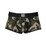 2 Pack Men's Sexy Mesh Camouflage Quick-Dry Large Pouch Low-Rise Trunks