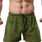 2 Pack Men's Mesh See-Through Shorts with Drawstring Waist