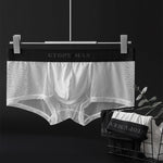 2-Pack Men's Breathable Mesh Ice Silk U-convex Low Waist Boxer Briefs