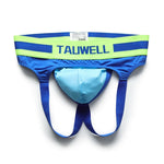 2 Pack Men's Cotton Jockstrap with Colorblock Design Athletic Support Fit