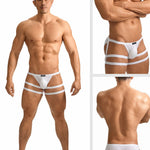 2 Pack Men's Low-Rise Strap Bikini with Support Pouch – Sexy Leg Strap