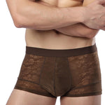 2-pack Men's Ice Silk Breathable Printed Hollow Boxer Briefs