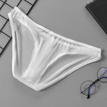 2 Pack Men's Thin Ice Silk Face Mask Fabric U-Convex Sexy Semi-Transparent Bikini