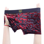 3 Pack Men's Leopard Print Antibacterial Skin-Friendly Trunks
