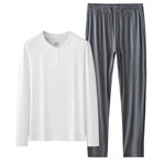 60S Modal Men's Solid Color Pajama Set | Comfortable Casual Wear for All Seasons