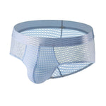 4 Pack Men's Breathable Mesh Solid Sheer & Sexy Wide Waistband Briefs