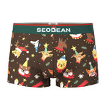 2 Pack Men's Seamless Comfort Playful Style Prints Breathable Trunks