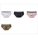 2 Pack Men's Low-Rise Sexy Lace U-Pouch Briefs