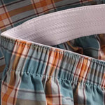 2 Pack Men's Cotton Plaid Boxers with Side Opening and Relaxed Elastic Waistband