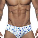 Men's 3D Pouch Printed Fitness Swim Briefs
