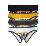 Men's Spliced Striped Mesh Pouch Briefs
