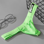 2 Pack Men's Sexy U-Pouch Sheer Icy Silk Seamless Comfort Firm Support Thongs