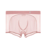 Men's Sheer Elegance Mesh Panels Breathable One-Piece Seamless Trunks