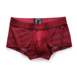 3 Pack Men's Striped Mesh Trunks with Comfort Pouch