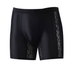 3 Pack Men's Satin Lace Jacquard 3D U-Pouch Anti-Chafe Breathable Midway Briefs